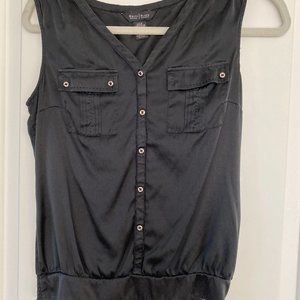 White House Black Market Silk Black Blouse